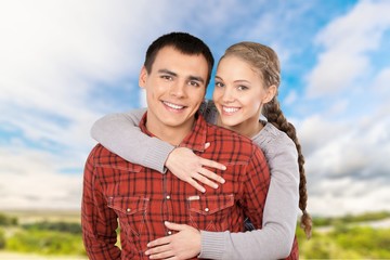 Fototapeta premium Couple, Smiling, Cheerful.