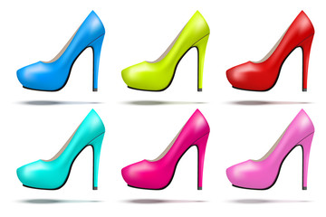 Bright modern high heels pump woman shoes