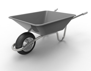 wheel barrow isolated on a white back ground