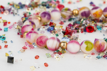 Fototapeta na wymiar Homemade bead jewelry - Stock Image.