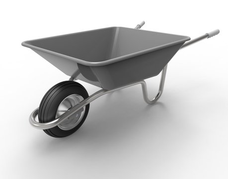 Wheel Barrow Isolated On A White Back Ground