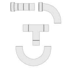 2d illustration of industrial pipes © bescec