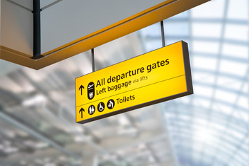 Flight, arrival and departure  board at the airport,