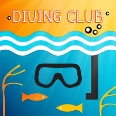 logo marine diving club. Vector illustration 
