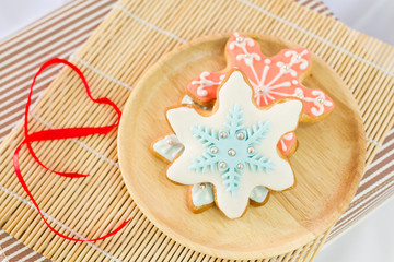 colorful snowflake cookies