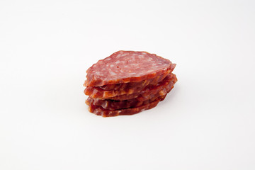 slices of salami isolated