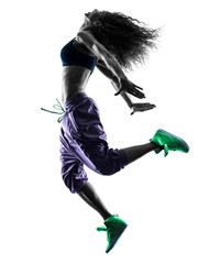 woman zumba dancer dancing exercises silhouette