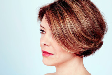 Woman with stylish haircut