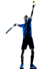 man silhouette playing tennis player © snaptitude