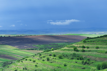 Fototapeta na wymiar Agricultural landscape in Transylvania, Romania