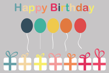 Happy Birthday - Luftballons und Geschenke