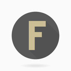 Fine Vector Flat Icon With Letter F