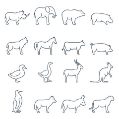 Naklejka premium Animal vector icons.Elements for print, mobile and web applications