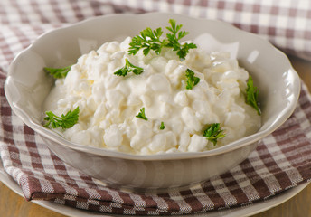 Fresh Cottage cheese with fresh herbs