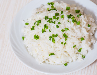Cooked rice on plate