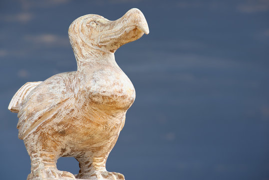 Wooden Dodo bird - typical souvenir from Mauritius island. Dodo is an extinct flightless bird that was endemic to the island of Mauritius.