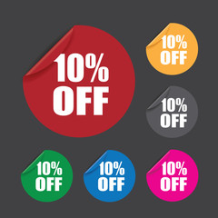 ten percent off stickers