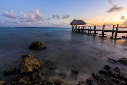  sundown over the tropical beach