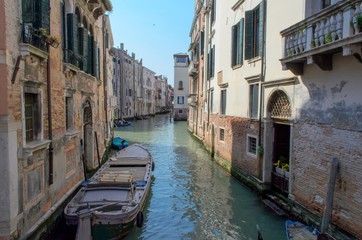 Scenic view of hidden channel in venice, Italy