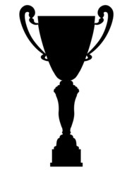 Cup winner silhouette on a white