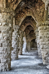 The park Guell by Antoni Gaudi in Barcelona