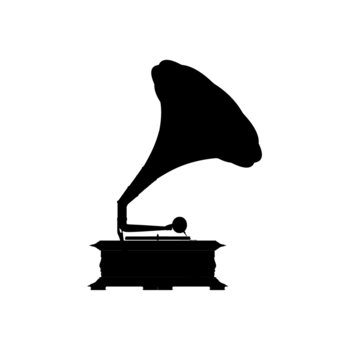 recommend clip art: Black silhouette of the gramophone