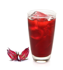 roselle mocktail drink with roselle fruit