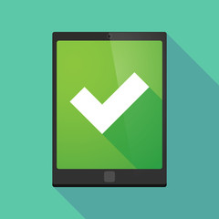 Tablet pc icon with a check mark