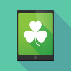 Tablet pc icon with a clover