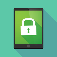 Tablet pc icon with a lock pad