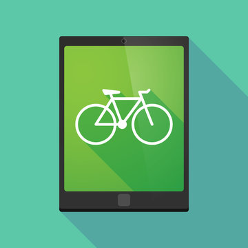 Tablet pc icon with a bicycle