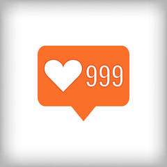  Like orange icon. 999 likes.