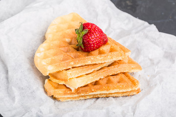 Waffles with strawberry
