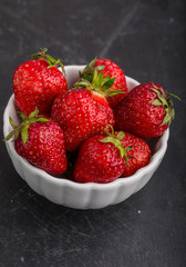 Strawberry in a white bowl
