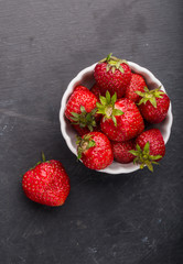 Strawberry in a white bowl