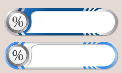 Obraz premium Vector buttons for your text and percent symbol