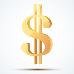 Golden symbol of dollar