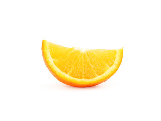 Slice of orange isolated on white