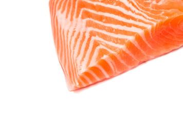 salmon fish fresh meat slice isolated on white background
