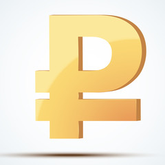 Golden symbol of ruble
