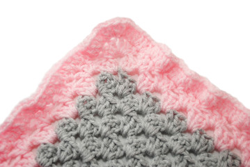 Grey & Pink Crochet Blanket