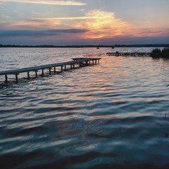 Fototapeta premium Sunset over summer Lake