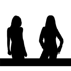 girl two black vector