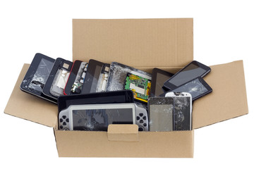 Dump of electronic garbage gadgets  isolated concept