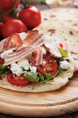 Piadina romagnola, italian flatbread sandwich