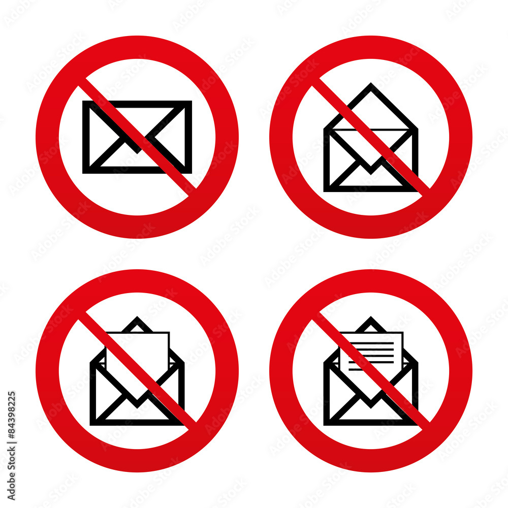 Poster mail envelope icons. message document symbols.