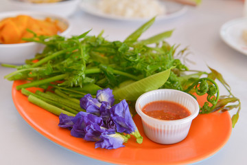 Salads, chili paste