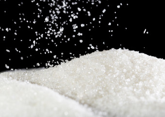 sugar on a black background