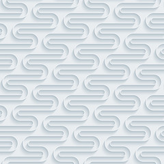 White paper with outline extrude effect. Abstract 3d seamless background. Halftone vector EPS10.