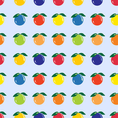 Colorful fruit, seamless pattern, vector illustration